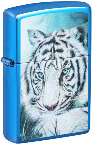  Зажигалка Zippo White Tiger с покрытием High Polish Blue