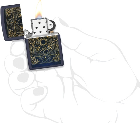  Зажигалка Zippo Elements Design с покрытием Navy Matte