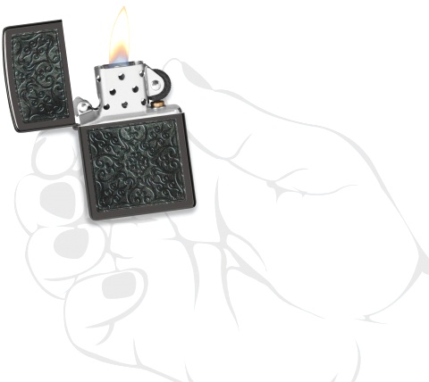  Зажигалка Zippo Pattern с покрытием High Polish Black