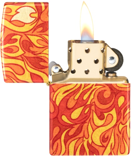  Зажигалка Zippo Fire с покрытием 540 Tumbled Brass