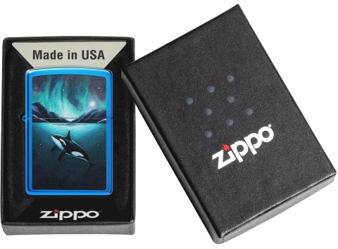  Зажигалка Zippo Whale с покрытием High Polish Blue