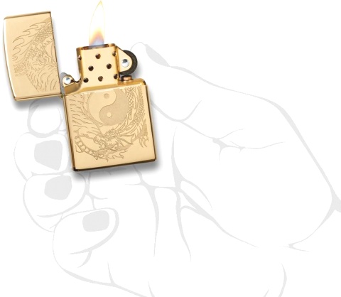  Зажигалка Zippo Classic с покрытием High Polish Brass