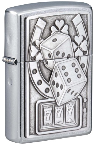  Зажигалка Zippo Lucky 7 с покрытием Street Chrome