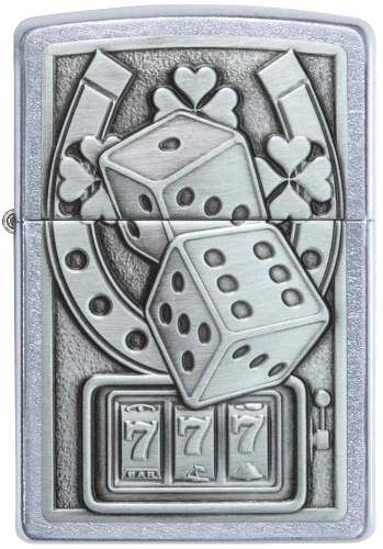  Зажигалка Zippo Lucky 7 с покрытием Street Chrome