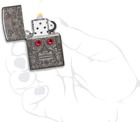  Зажигалка Zippo Armor™ Crystal с покрытием High Polish Black Ice®