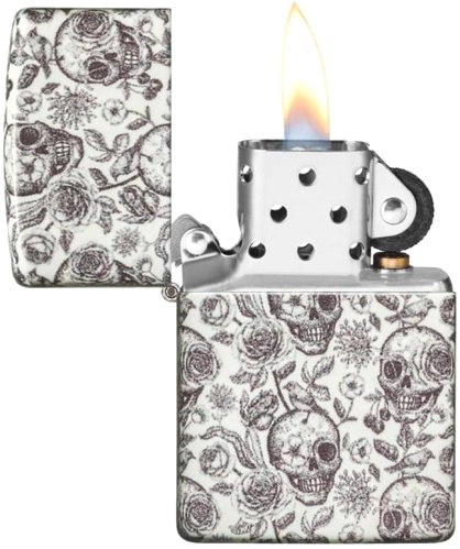  Зажигалка Zippo Skeleton с покрытием Glow in the Dark Green