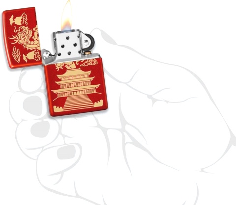  Зажигалка Zippo Eastern Design с покрытием Metallic Red