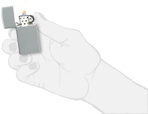  Зажигалка Zippo Slim® с покрытием Flat Grey