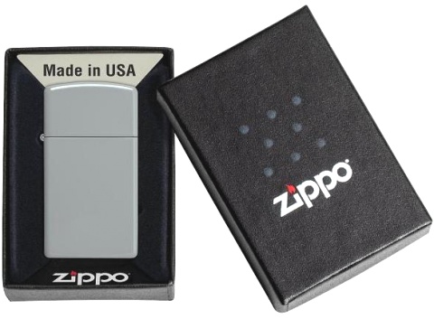  Зажигалка Zippo Slim® с покрытием Flat Grey