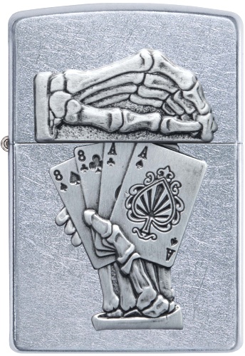  Зажигалка Zippo Dead Mans Hand с покрытием Street Chrome