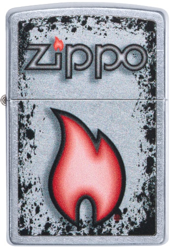  Зажигалка Zippo Flame Design с покрытием Street Chrome