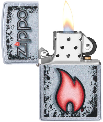  Зажигалка Zippo Flame Design с покрытием Street Chrome