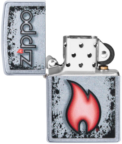  Зажигалка Zippo Flame Design с покрытием Street Chrome