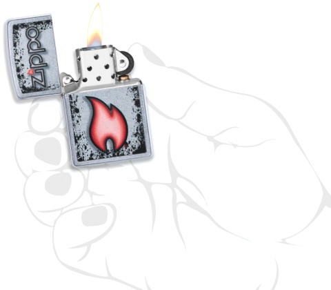  Зажигалка Zippo Flame Design с покрытием Street Chrome