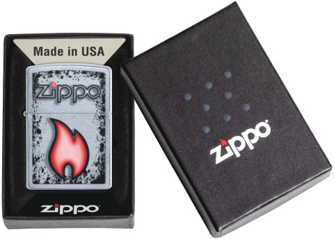  Зажигалка Zippo Flame Design с покрытием Street Chrome