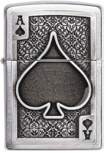  Зажигалка Zippo Ace Of Spades с покрытием Brushed Chrome