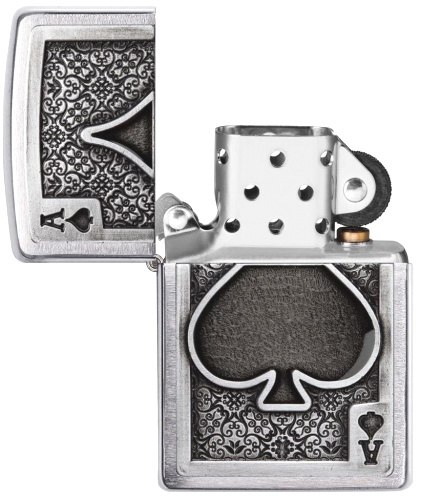  Зажигалка Zippo Ace Of Spades с покрытием Brushed Chrome