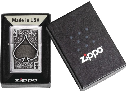  Зажигалка Zippo Ace Of Spades с покрытием Brushed Chrome