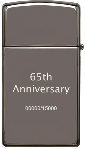  Зажигалка Zippo 65th Anniversary Zippo Slim® с покрытием Black Ice®