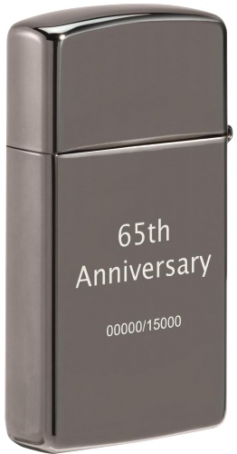  Зажигалка Zippo 65th Anniversary Zippo Slim® с покрытием Black Ice®