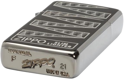  Зажигалка Zippo 65th Anniversary Zippo Slim® с покрытием Black Ice®