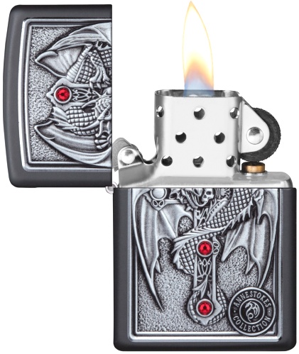  Зажигалка Zippo Winged Dragon Cross с покрытием Black Matte