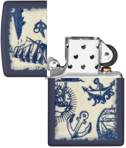  Зажигалка Zippo Nautical Design с покрытием Navy Matte