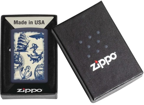  Зажигалка Zippo Nautical Design с покрытием Navy Matte