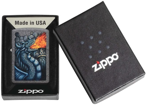  Зажигалка Zippo Fiery Dragon с покрытием Iron Stone