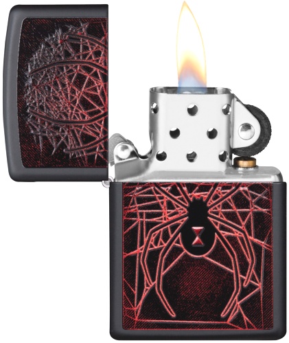  Зажигалка Zippo Spider Design с покрытием Black Matte