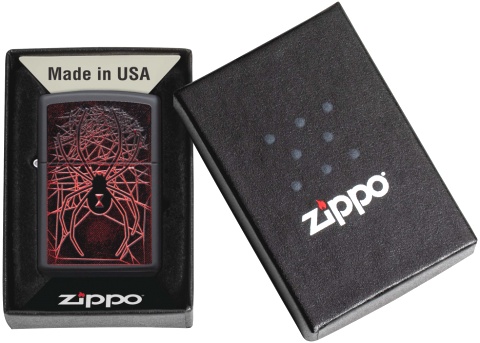  Зажигалка Zippo Spider Design с покрытием Black Matte