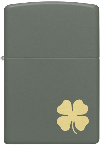  Зажигалка Zippo Four Leaf Clover с покрытием Green Matte