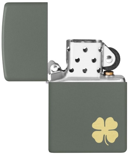  Зажигалка Zippo Four Leaf Clover с покрытием Green Matte