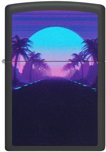  Зажигалка Zippo Sunset Black с покрытием Black Light