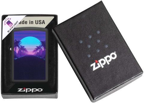  Зажигалка Zippo Sunset Black с покрытием Black Light