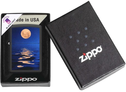  Зажигалка Zippo Moon Sunset с покрытием Black Light