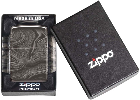  Зажигалка Zippo Marble Pattern с покрытием High Polish Black