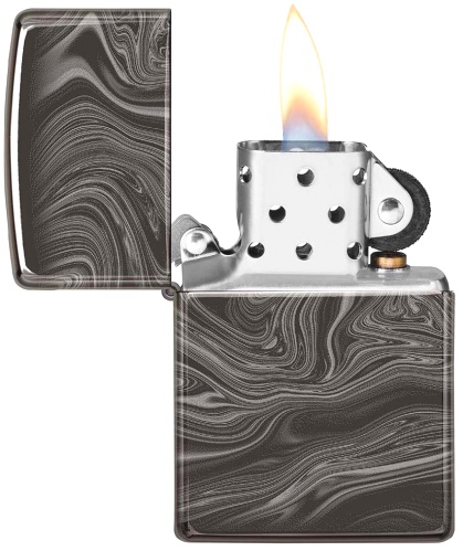  Зажигалка Zippo Marble Pattern с покрытием High Polish Black