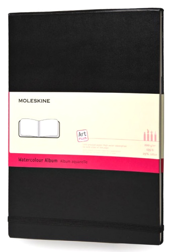 Блокнот для акварели Moleskine CLASSIC WATERCOLOUR NOTEBOOK ARTMM803 90x140мм 60стр. твердая обложка черный