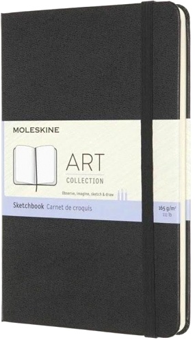  Блокнот для рисования Moleskine Art Sketchbook, Medium 115x180 мм, твердая обложка, черный