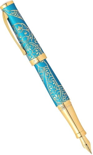  Ручка перьевая Cross Sauvage Year of the Monkey, Tibetan Teal Lacquer GT (Перо F)