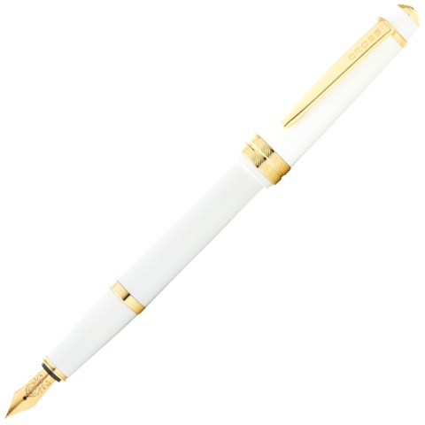 Перьевая ручка Cross Bailey, Light Polished White Resin and Gold Tone GT (Перо F)