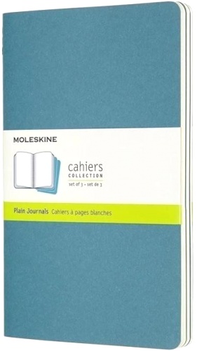  Блокнот Moleskine Cahier Journal XLarge 190х250 мм, обложка картон, 120 стр., нелинованный, голубой (3 шт)