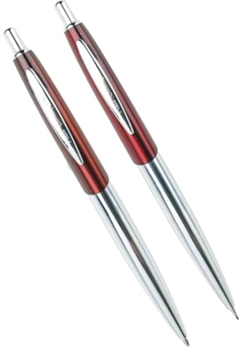  Набор: ручка шариковая + карандаш Pen and Pen Pierre Cardin, Lacquer Red / Silver CT