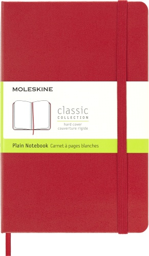  Блокнот Moleskine Classic, Medium 115x180 мм, 208 стр., нелинованный, твердая обложка, красный