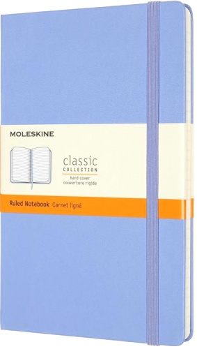  Блокнот Moleskine Classic, Large 130х210 мм, линейка, твердая обложка, голубая гортензия