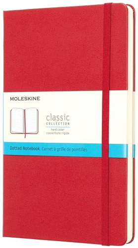  Блокнот Moleskine Classic, Large 130х210 мм, 240 стр., пунктир, твердая обложка, красный