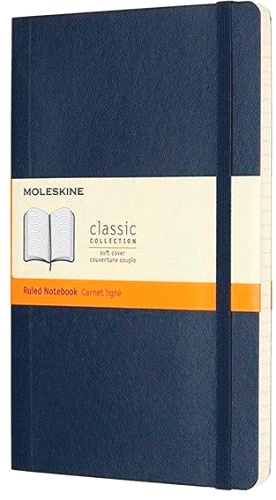 Блокнот Moleskine CLASSIC SOFT QP616B20 Large 130х210мм 192стр. линейка мягкая обложка синий сапфир