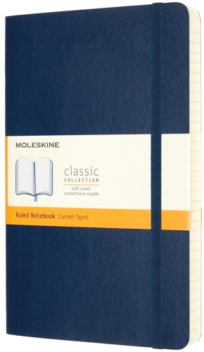  Блокнот Moleskine Classic Soft Expended, Large, 130х210 мм, линейка, мягкая обложка, синий сапфир