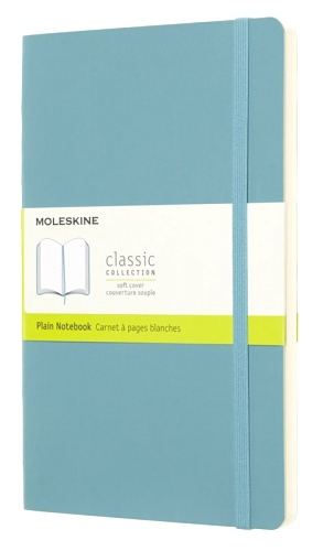 Блокнот Moleskine CLASSIC SOFT QP618B35 Large 130х210мм 192стр. нелинованный мягкая обложка голубой